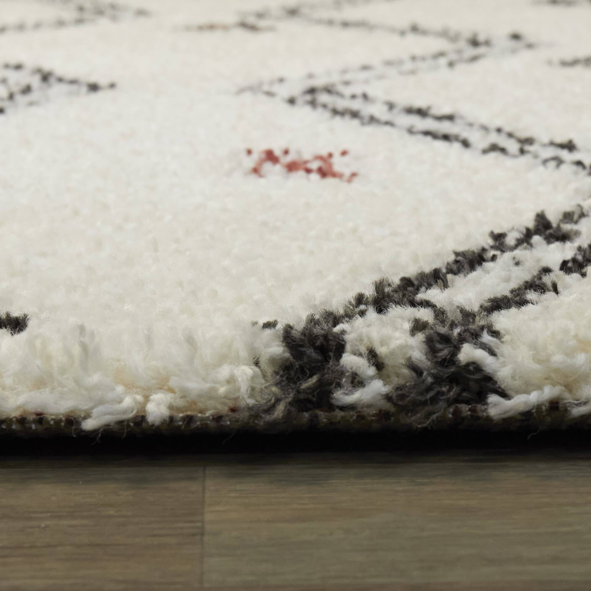 Kallos Tribal Shag Area Rug - 7&10x22 x 10& - Charcoal Grey