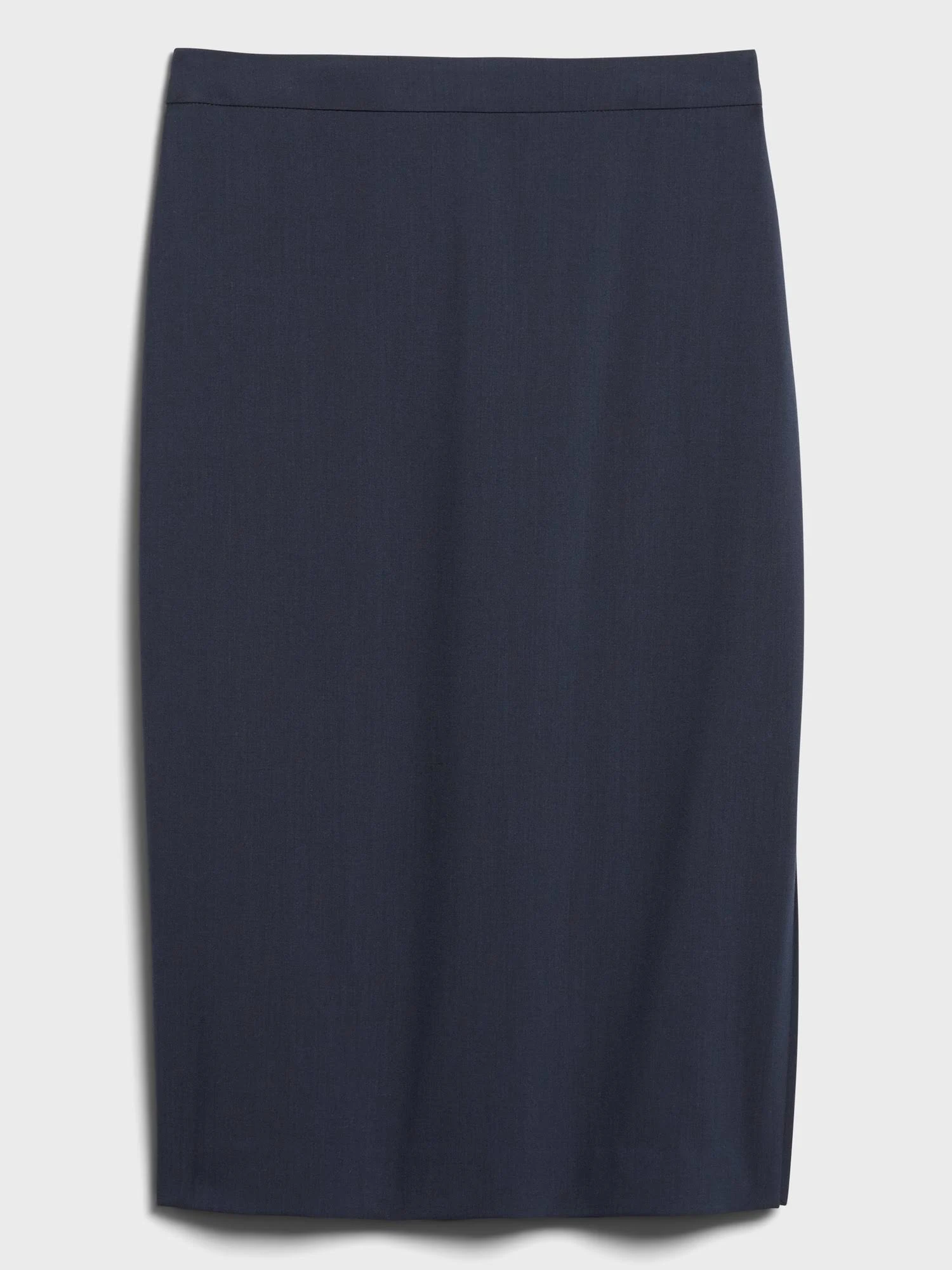 Banana Republic Women's Washable Italian Wool-Blend Pencil Skirt with Side Slit Navy Size 16