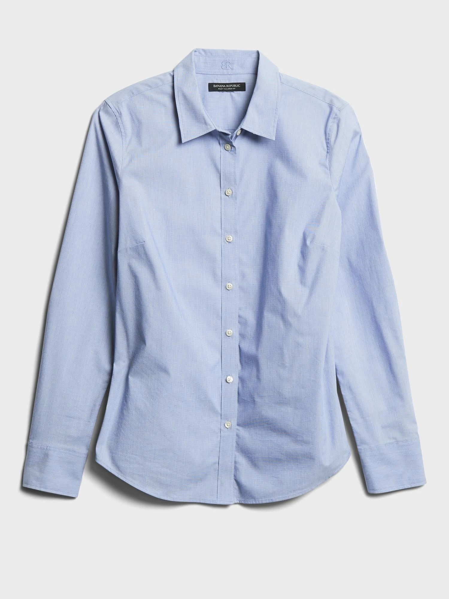 Banana Republic Women's Riley Tailored-Fit Shirt Light Blue Tall Size 16