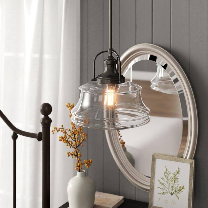 Nadine 1-Light Single Schoolhouse Pendant Finish English Bronze