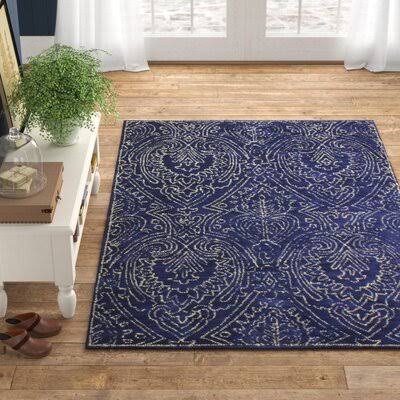 Evers Hand-Tufted Wool Navy Area Rug Birch Lane Rug Size: Rectangle 5& x 7&6x22