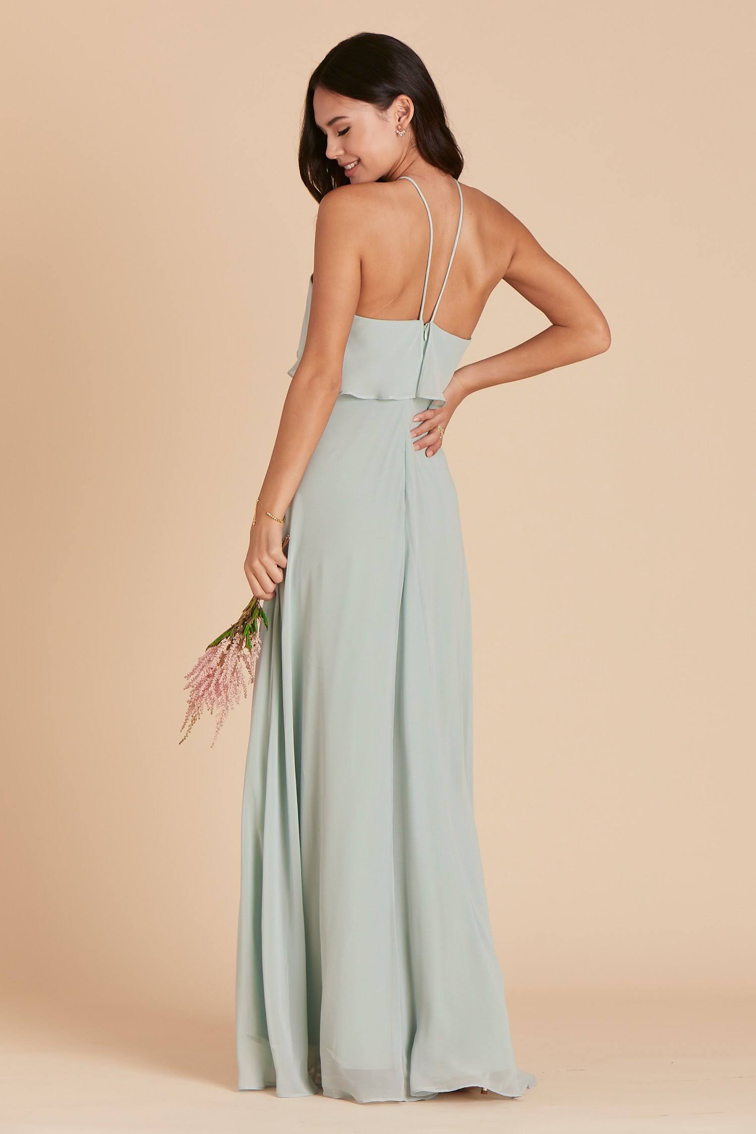 Birdy Grey Jules Chiffon Bridesmaid Dress in Sage XL / Sage