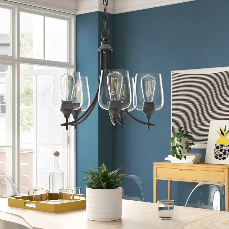 Keener 5-Light Shaded Classic/traditional Chandelier Finish: Black