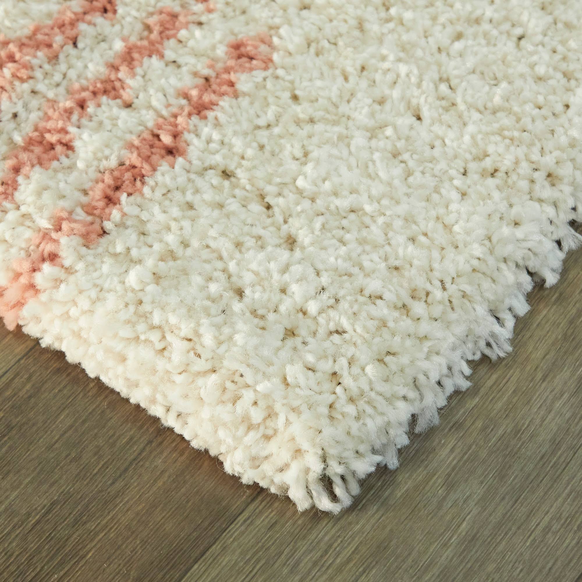 BALTA Rupa White/Pink 9 ft. x 12 ft. Modern Shag Area Rug