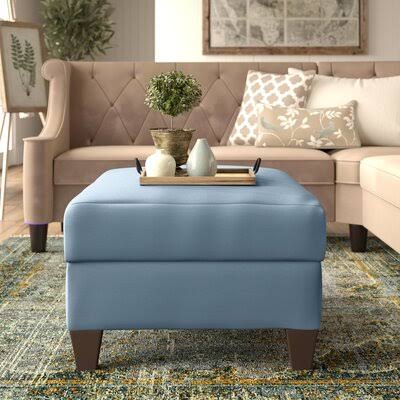 Birch Lane Fairchild 44x22 Rectangle Standard Slipcovered Ottoman Body Fabric: Nadia Denim