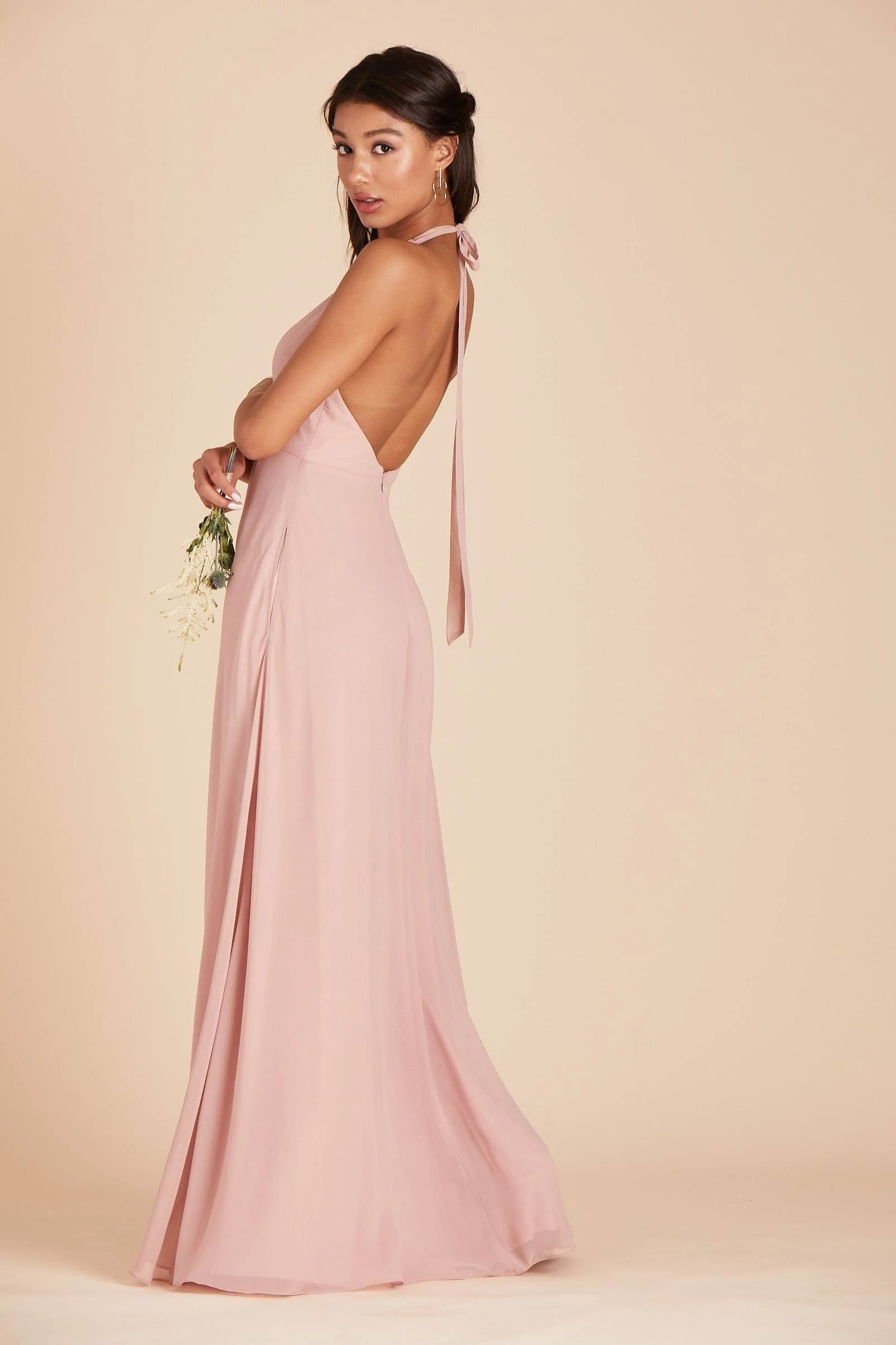 Birdy Grey Moni Convertible Chiffon Bridesmaid Dress in Rose Quartz 2XL / Rose Quartz