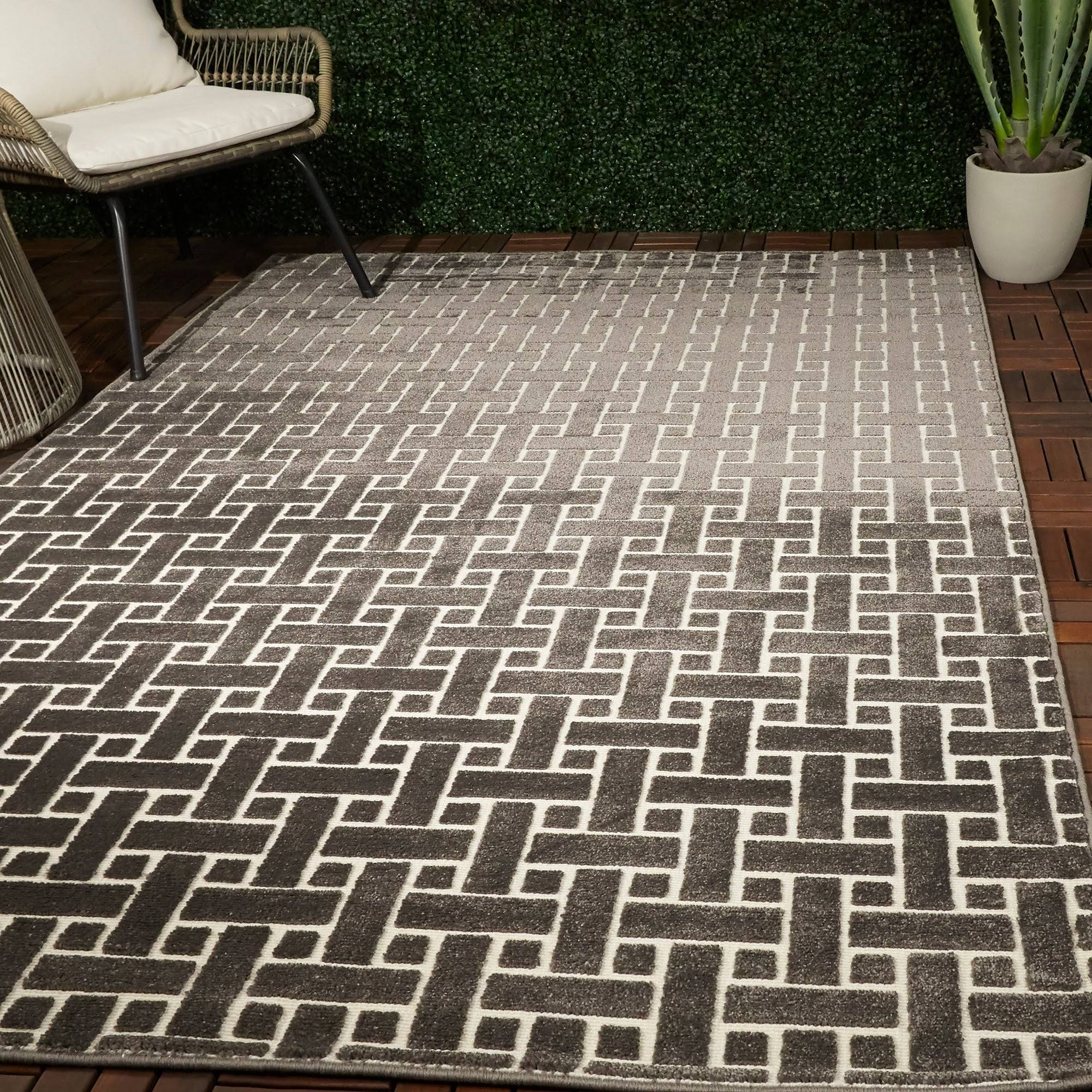 Mitchell Contemporary Area Rug - 2&7x22 x 7& Runner - Brown