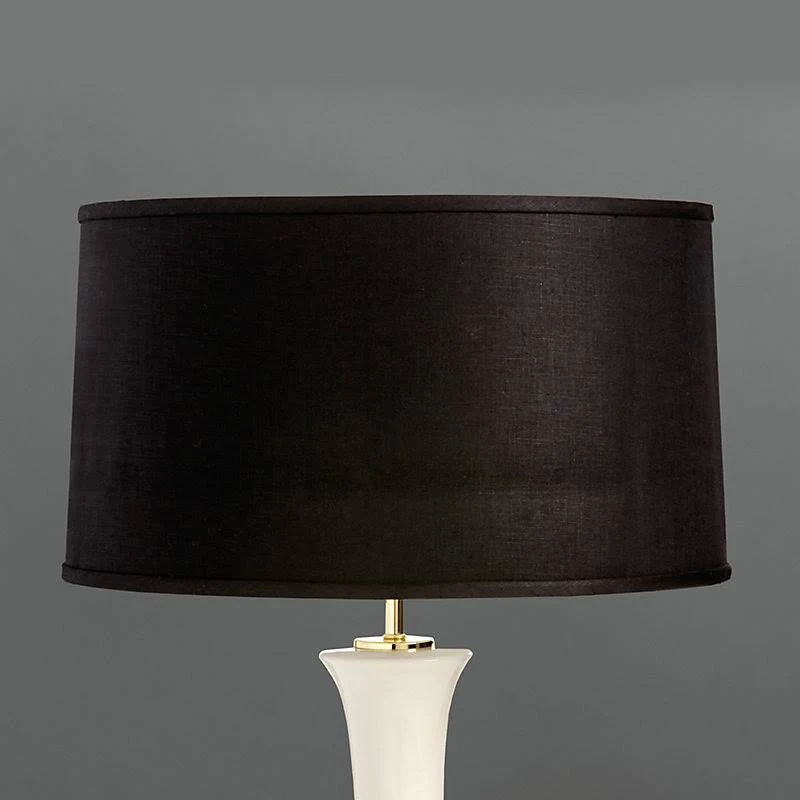 Couture Modern Drum Shade Black Linen 15x22 - Ballard Designs