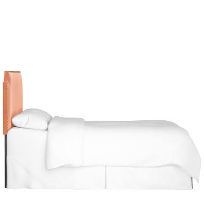 Alamak Velvet Notched Nail Button Upholstered Panel Headboard Willa Arlo Interiors Size: Twin, Color: Papaya