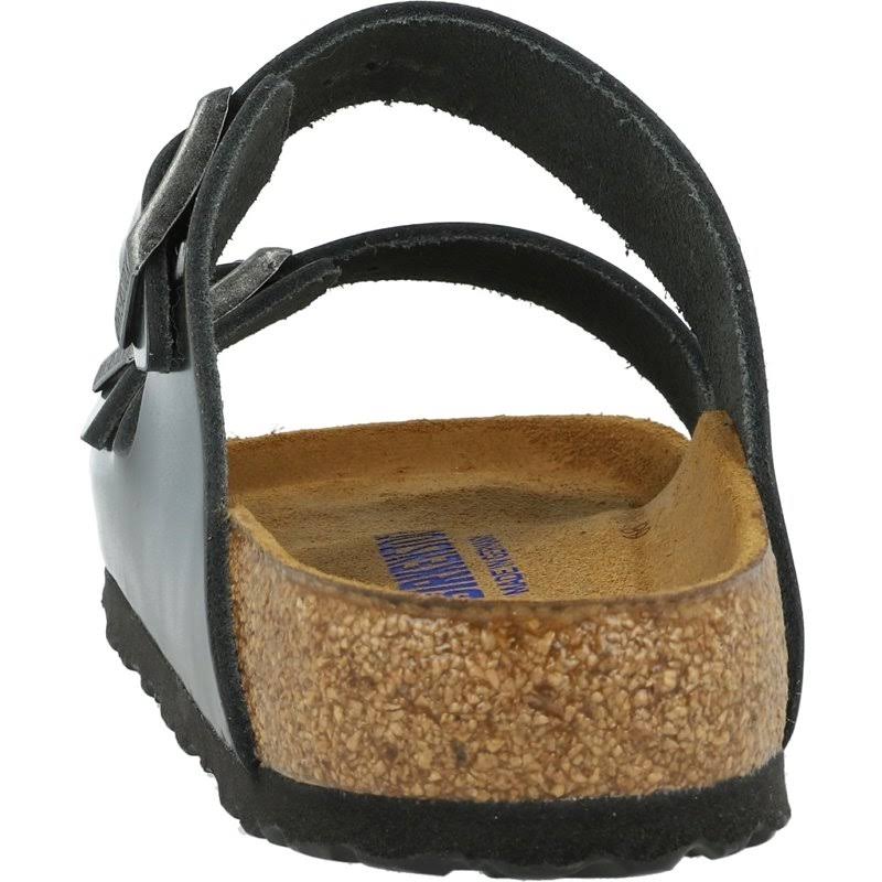 Birkenstock Arizona SFB Metallic Anthracite Leather Adult Flat Sandals