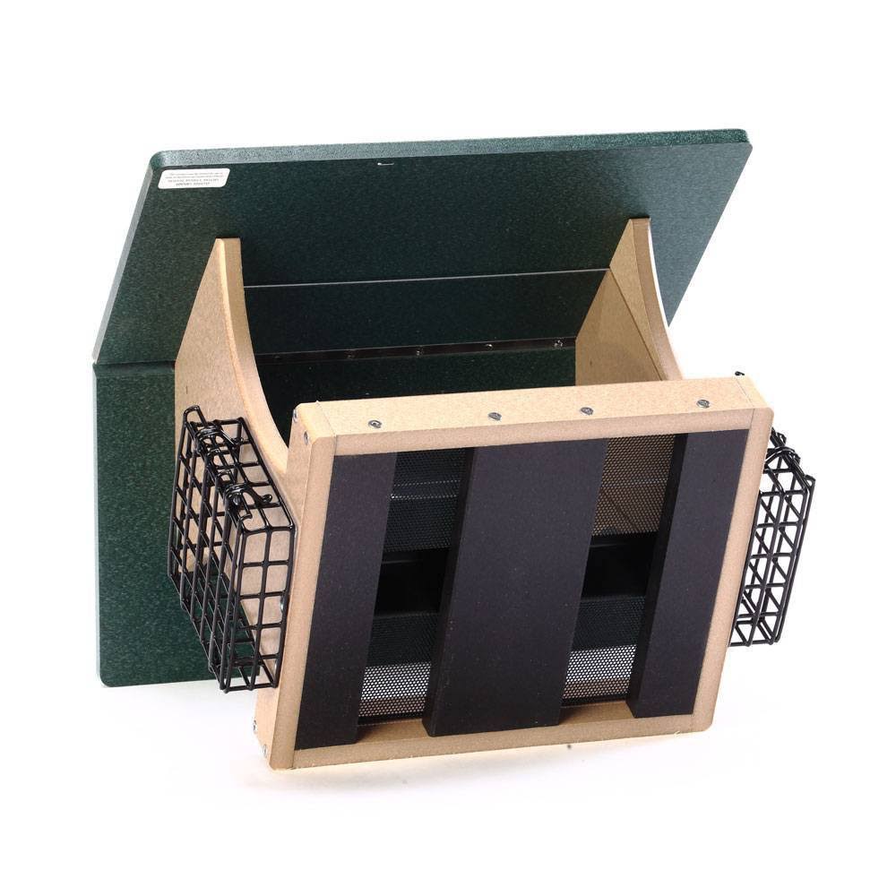 Birds Choice 7qt 2-Sided Hopper with Suet Baskets Bird Feeder