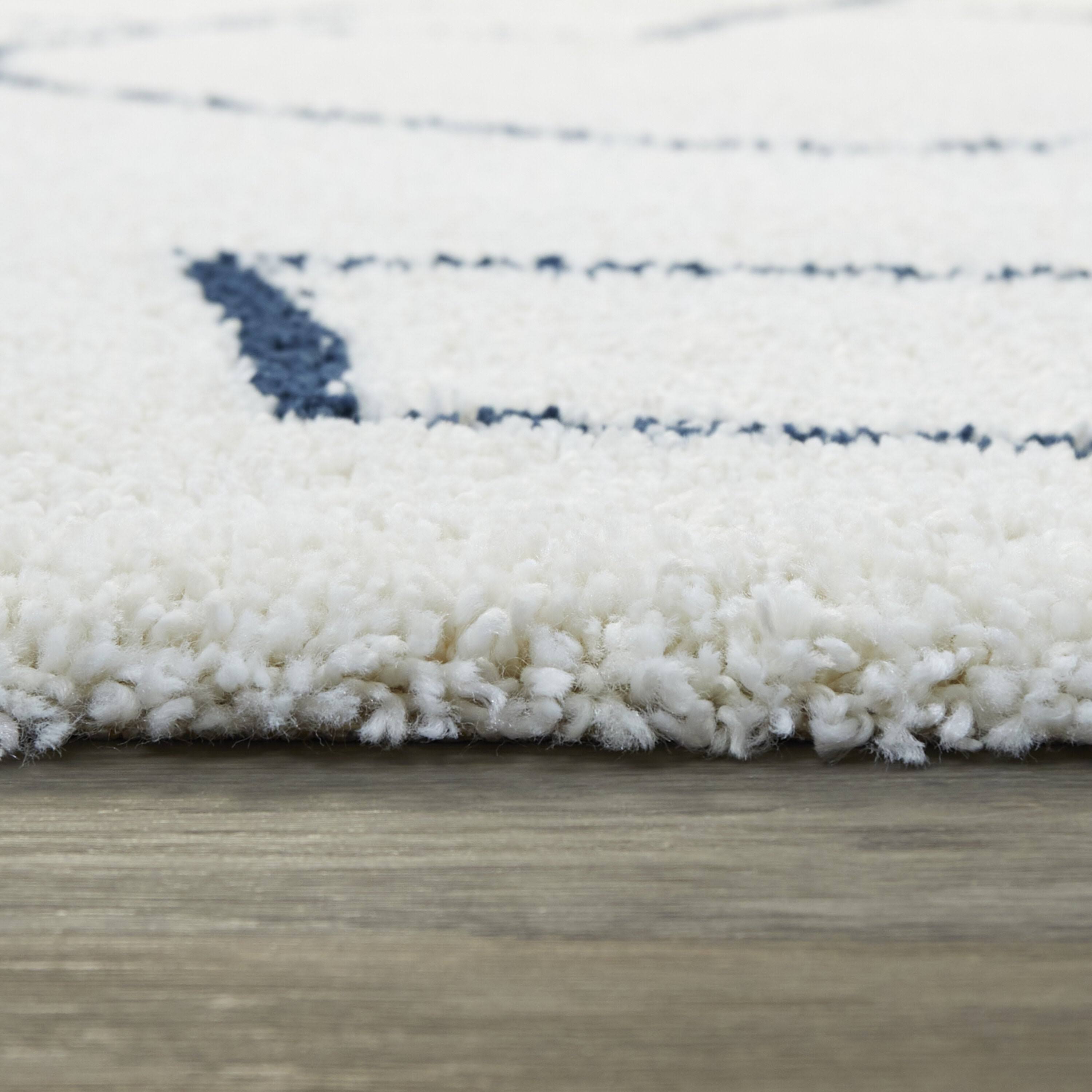 Pavel Geometric Shag Area Rug - 7&10x22 x 10& - Rust