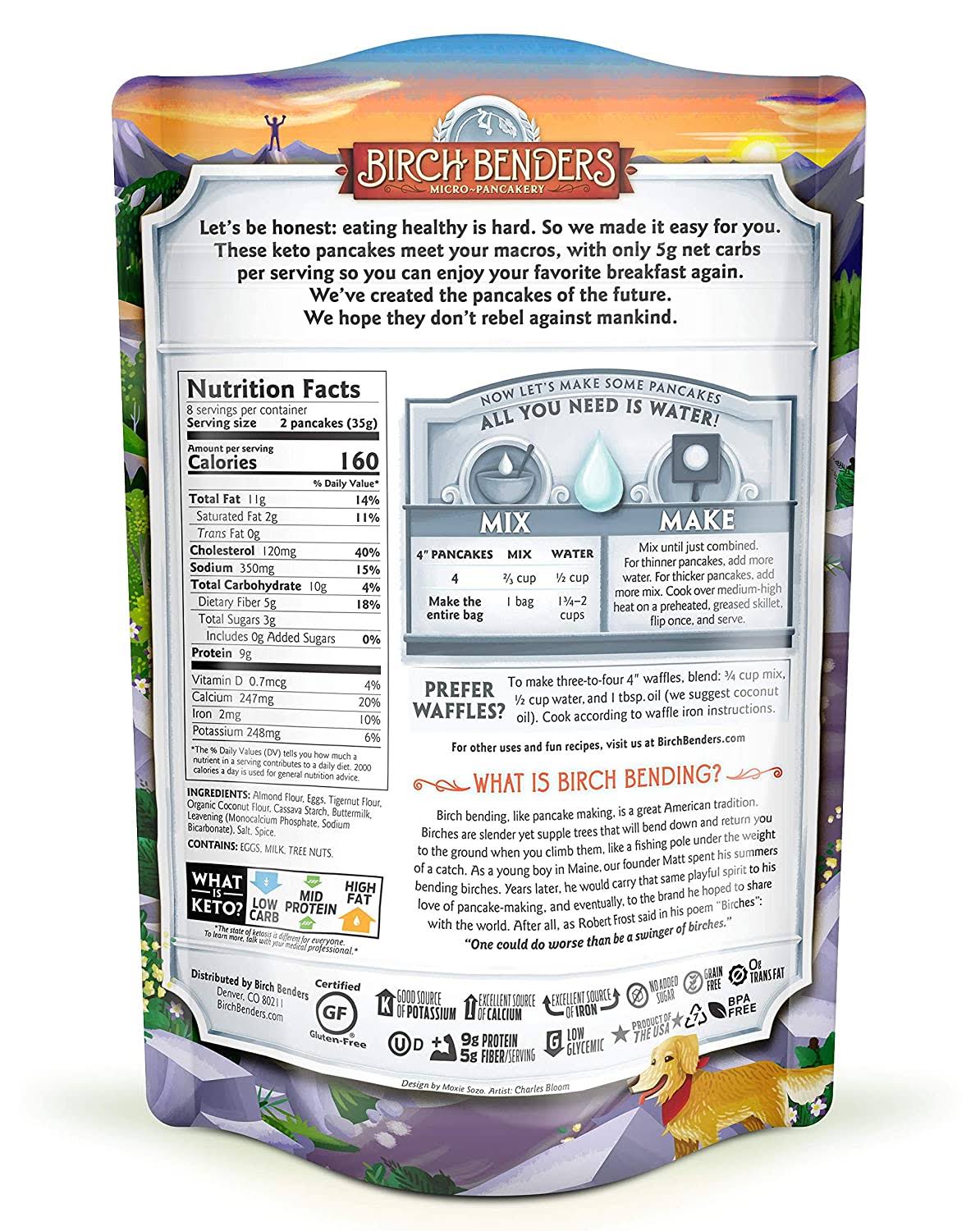 Keto Pancake & Waffle Mix by Birch Benders, Low-Carb, High Protein, Grain-Free, Gluten-Free, Low Glycemic, Keto-Friendly, Ma