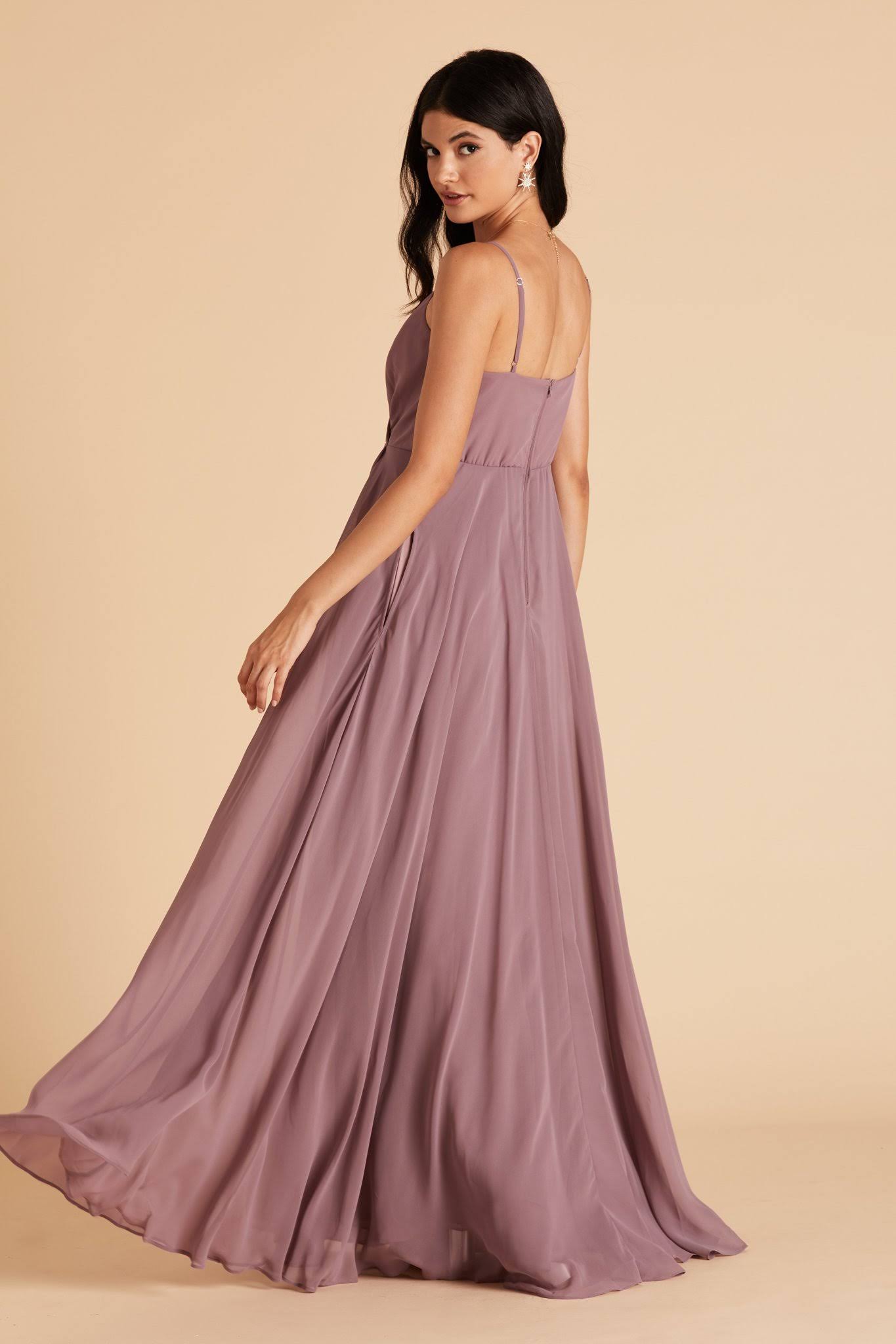 Birdy Grey Kaia Chiffon Bridesmaid Dress in Dark Mauve XL / Dark Mauve