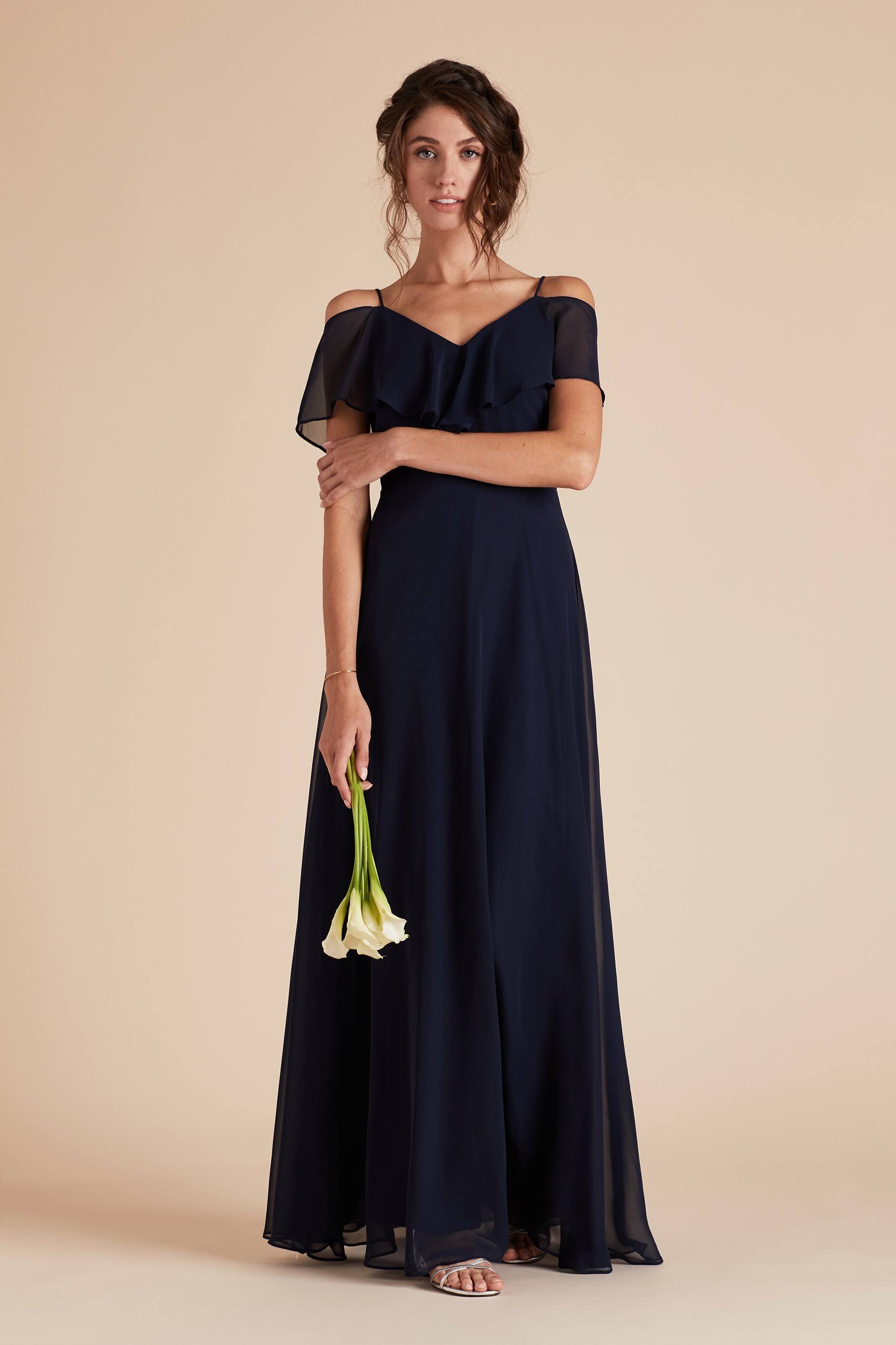 Birdy Grey Jane Convertible Chiffon Bridesmaid Dress in Navy M / Navy