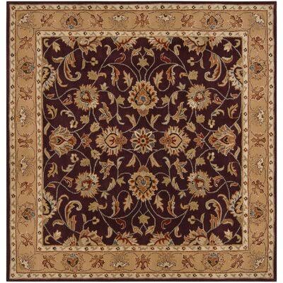 Arden Oriental Handmade Tufted Wool Burgundy Area Rug Birch Lane Rug Size: Square 4&