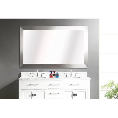 Wade Logan Industrial Modern & Contemporary Wall Mirror Finish: Brushed Nickel, Size: 35x22 H x 42x22 W