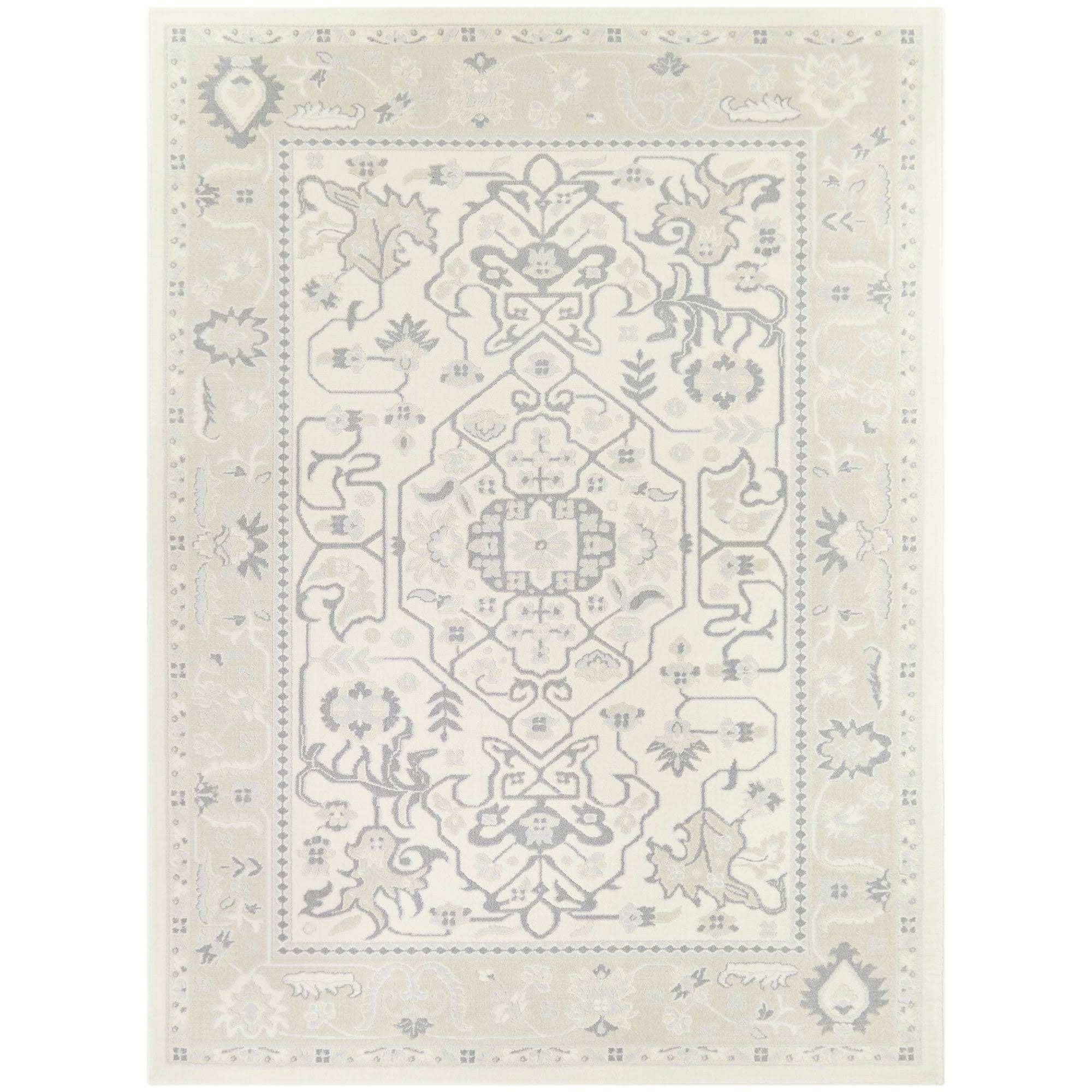 BALTA Eberson Cream 5 ft. x 7 ft. Oriental Medallion Area Rug, Ivory