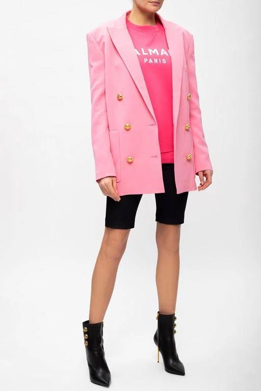 Balmain Branded Sweatshirt Pink - Pink - Sweatshirts