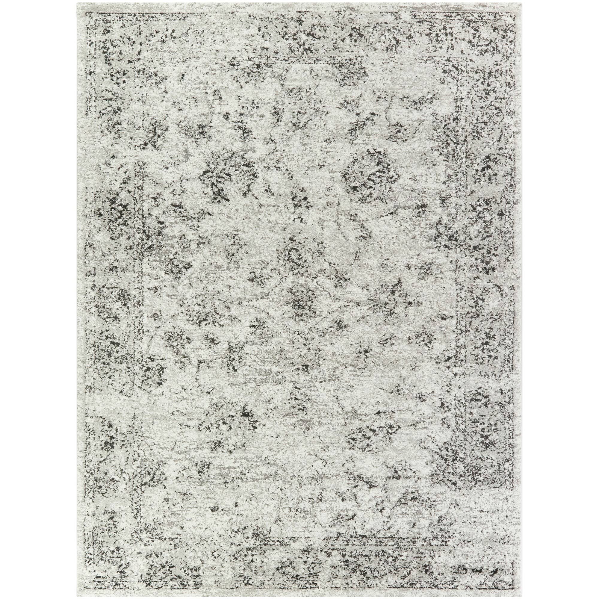 Casteau Distressed Oriental Area Rug - 5&3x22 x 7& - Medium Grey
