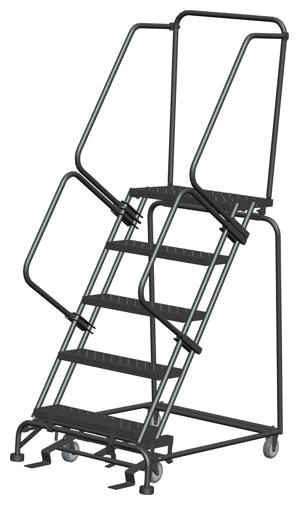 Ballymore 053214p 5 Step Steel Ladder 24x22W Steps Perforated Tread 450 lbs Capacity