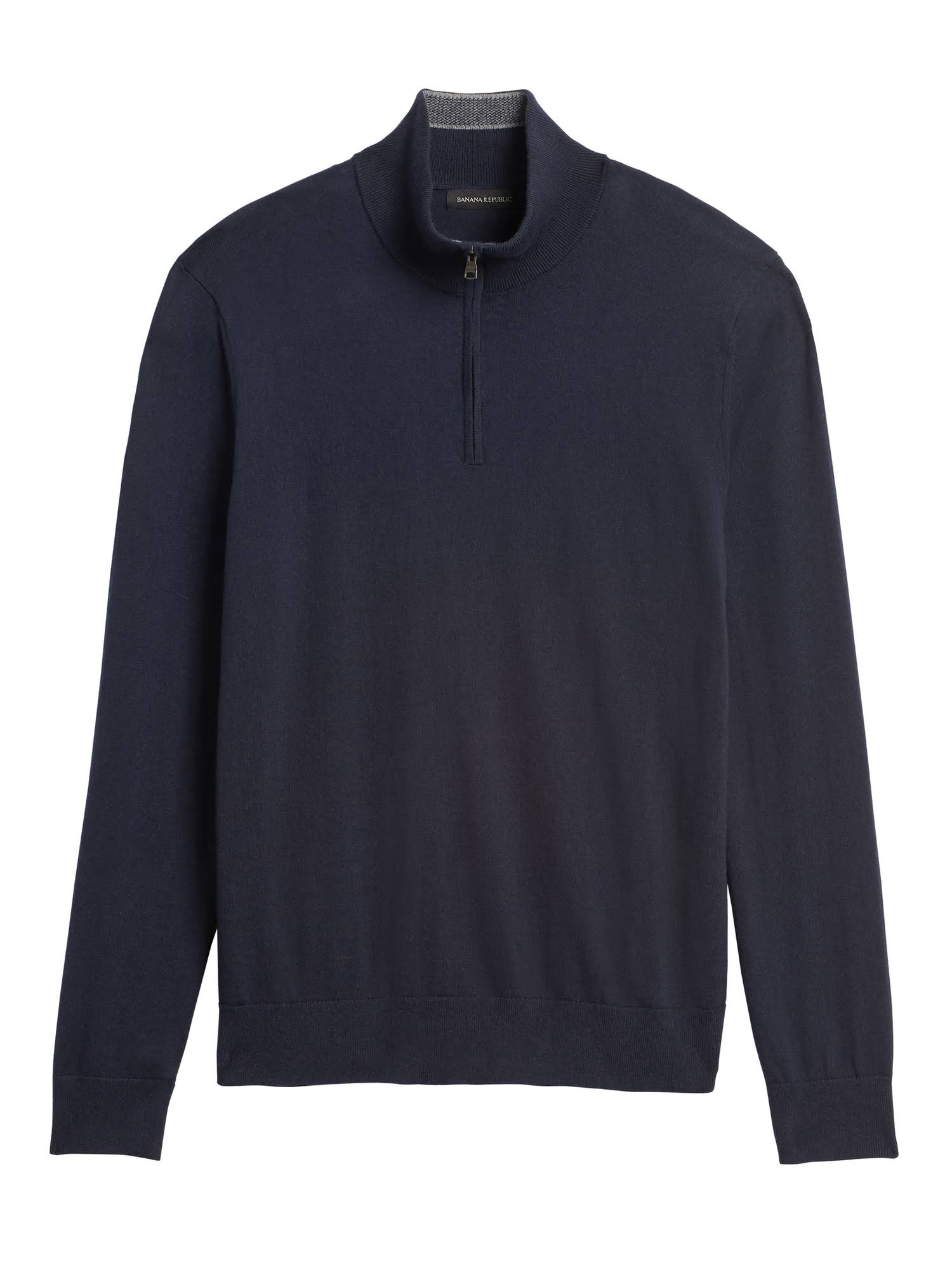 Banana Republic Men's Cotton Cashmere Half-Zip Sweater Navy Size S