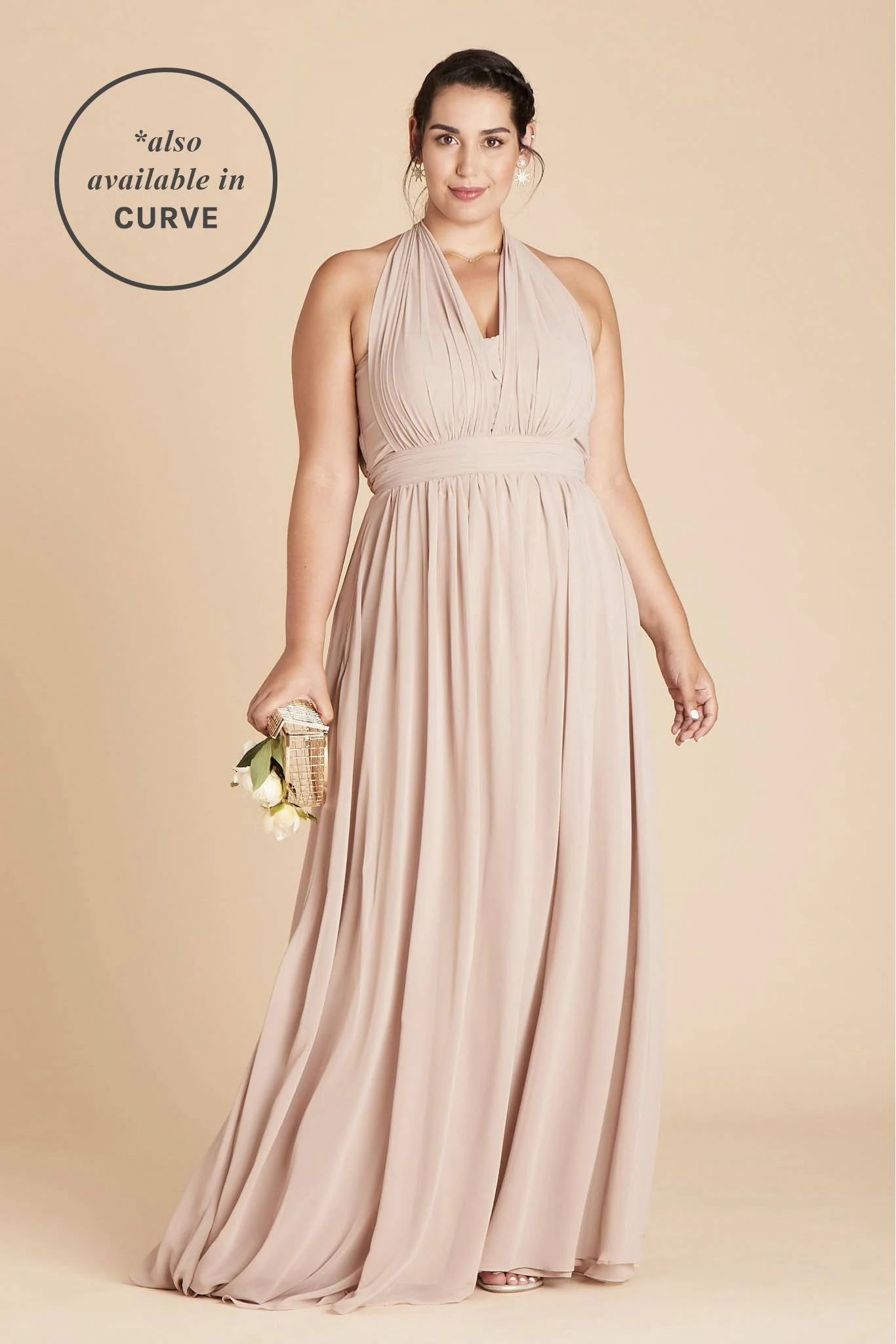 Birdy Grey Grace Convertible Chiffon Bridesmaid Dress in Taupe XXL / Taupe