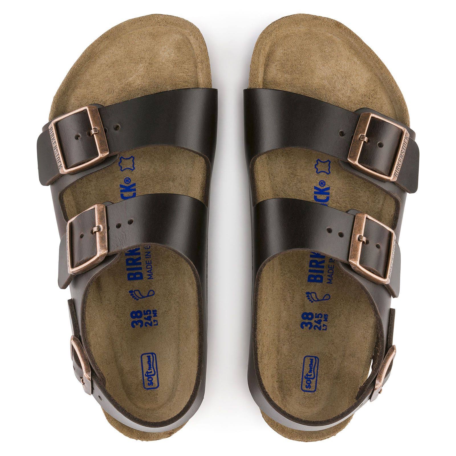 Birkenstock Milano Soft Footbed Sandal - 36 - Black Amalfi Leather