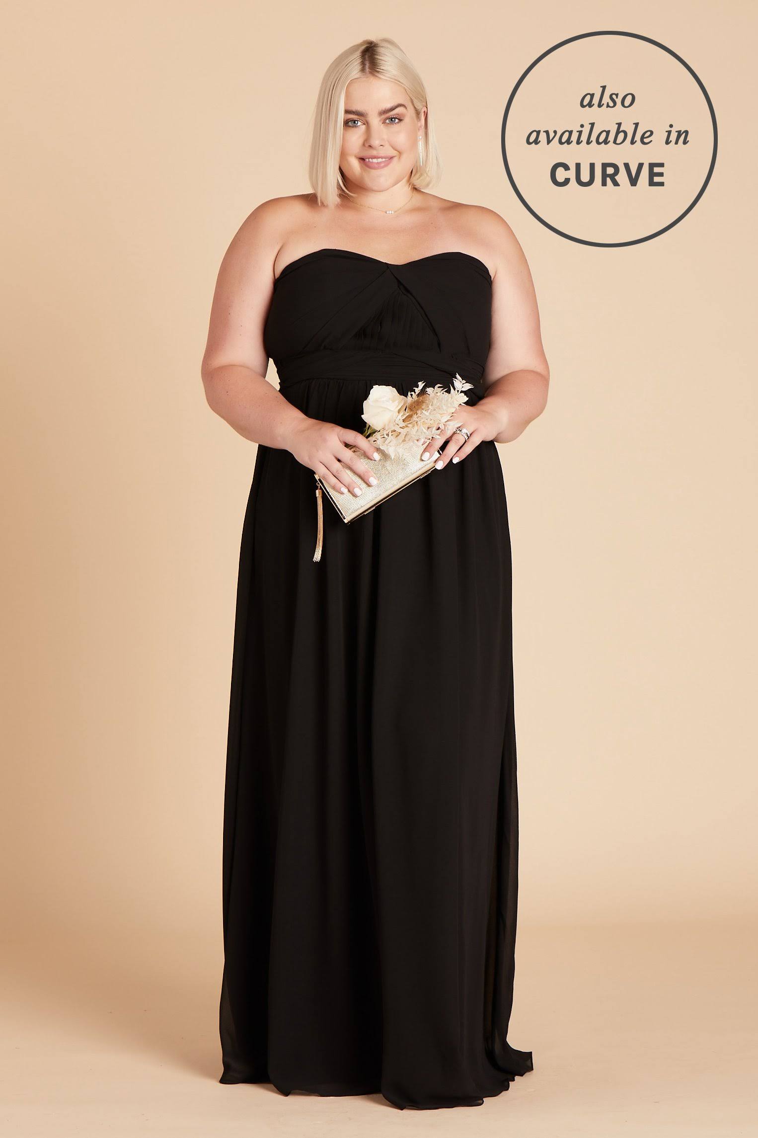 Birdy Grey Grace Convertible Chiffon Bridesmaid Dress in Black L / Black