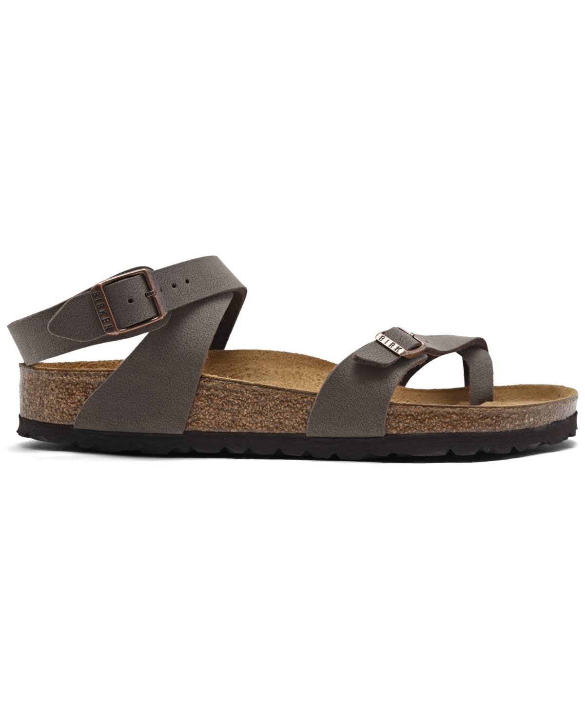 Women's Birkibuc Yara Leather Sandal in Mocha by Birkenstock