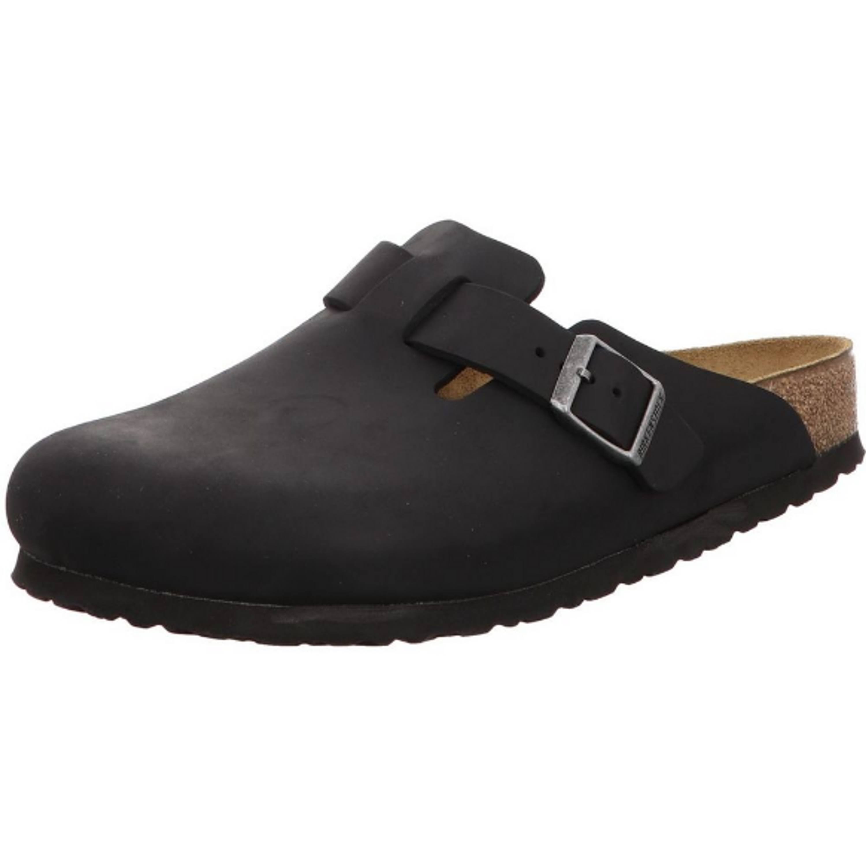 Birkenstock Boston Oiled Leather Black Clogs