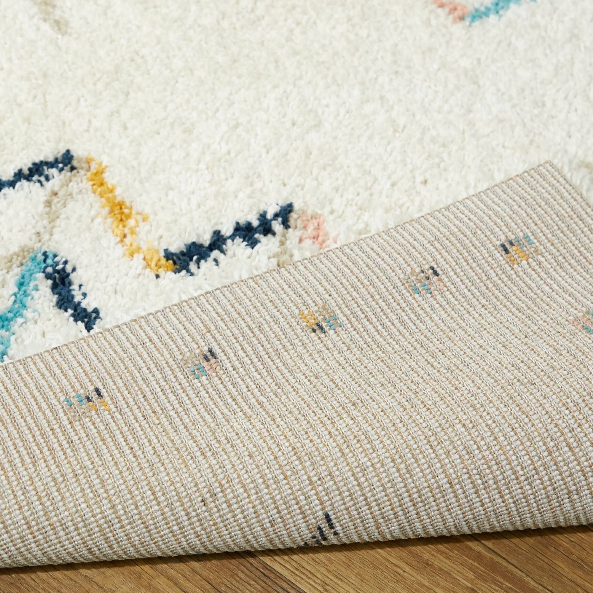 BALTA Sarita Tribal Shag White 5 ft. x 7 ft. Area Rug