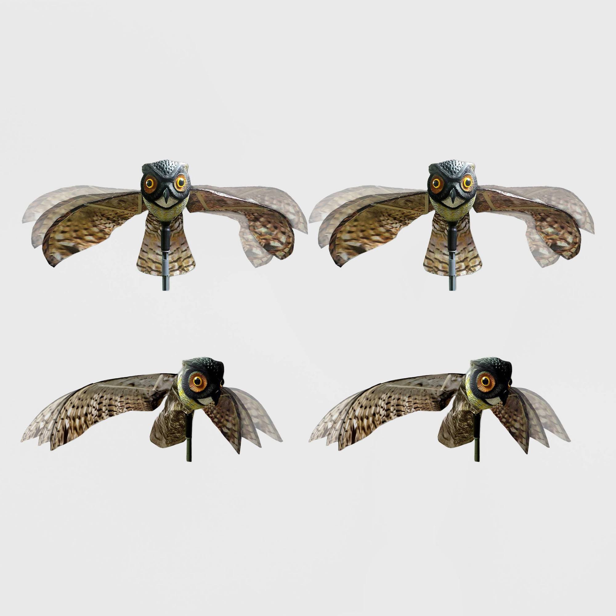 Bird-X Original Prowler Owl 2-Pack Realistic Owl Flapping Wings Bird Repellent Scare Pigeons Woodpec