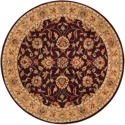 Arden Oriental Handmade Tufted Wool Burgundy Area Rug Birch Lane Rug Size: Round 8&