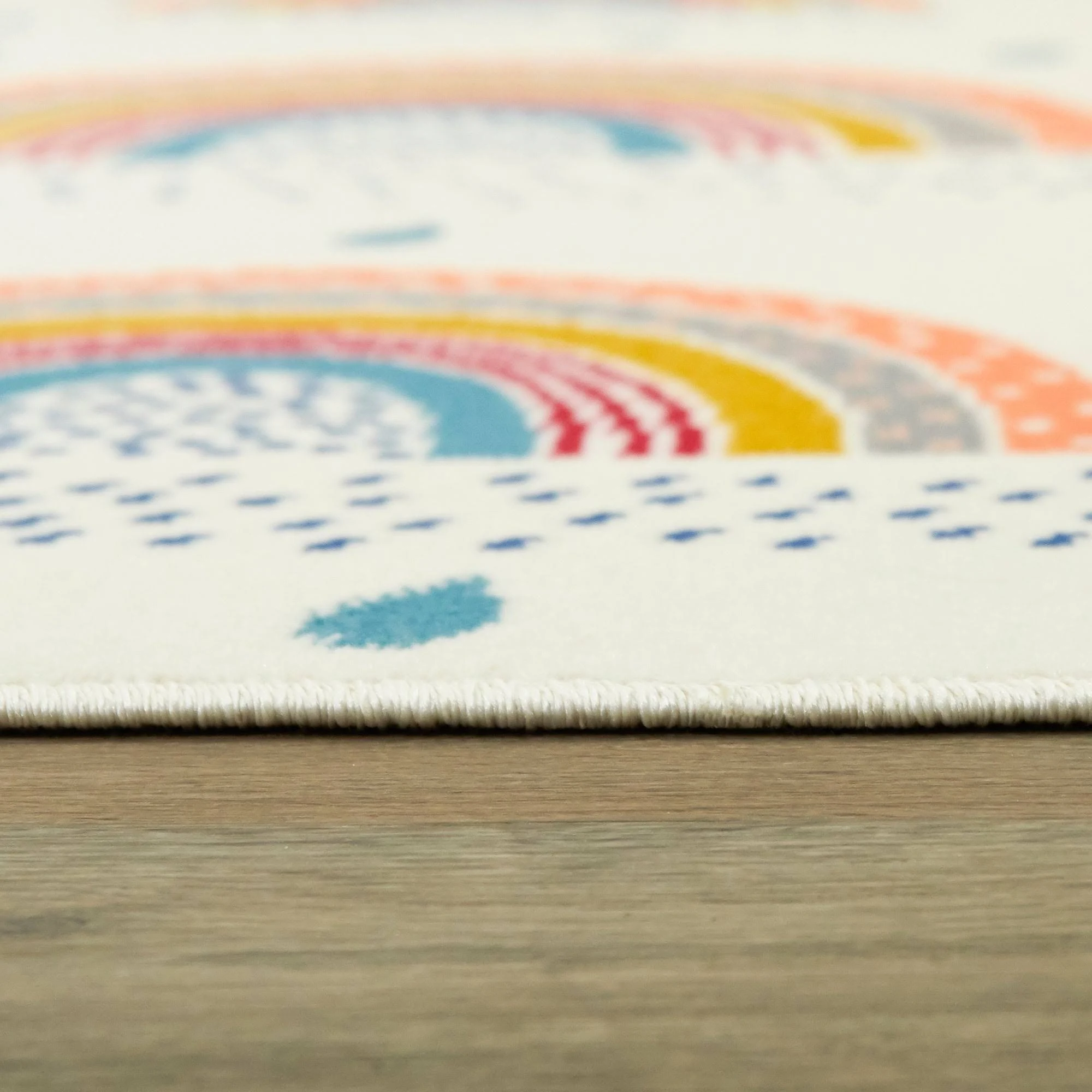 Mod-Tod Chasing Rainbows Kids Rug - 6&7x22 x 9& - Off-White