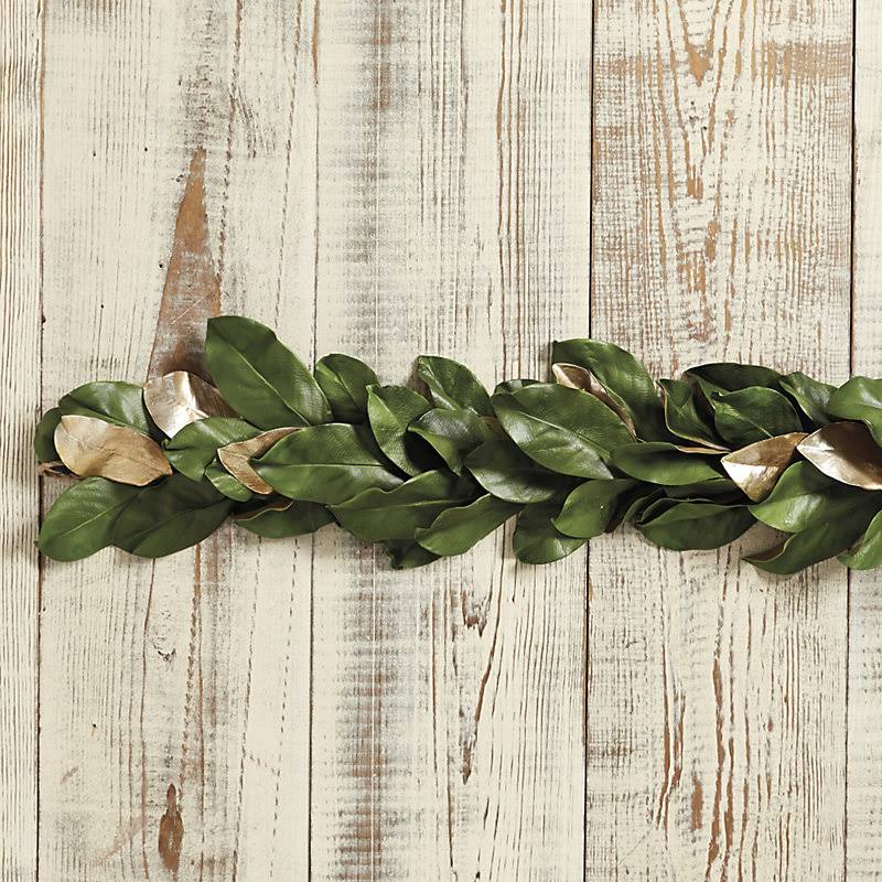 Southern Magnolia Gold Accent Garland - Ballard Designs