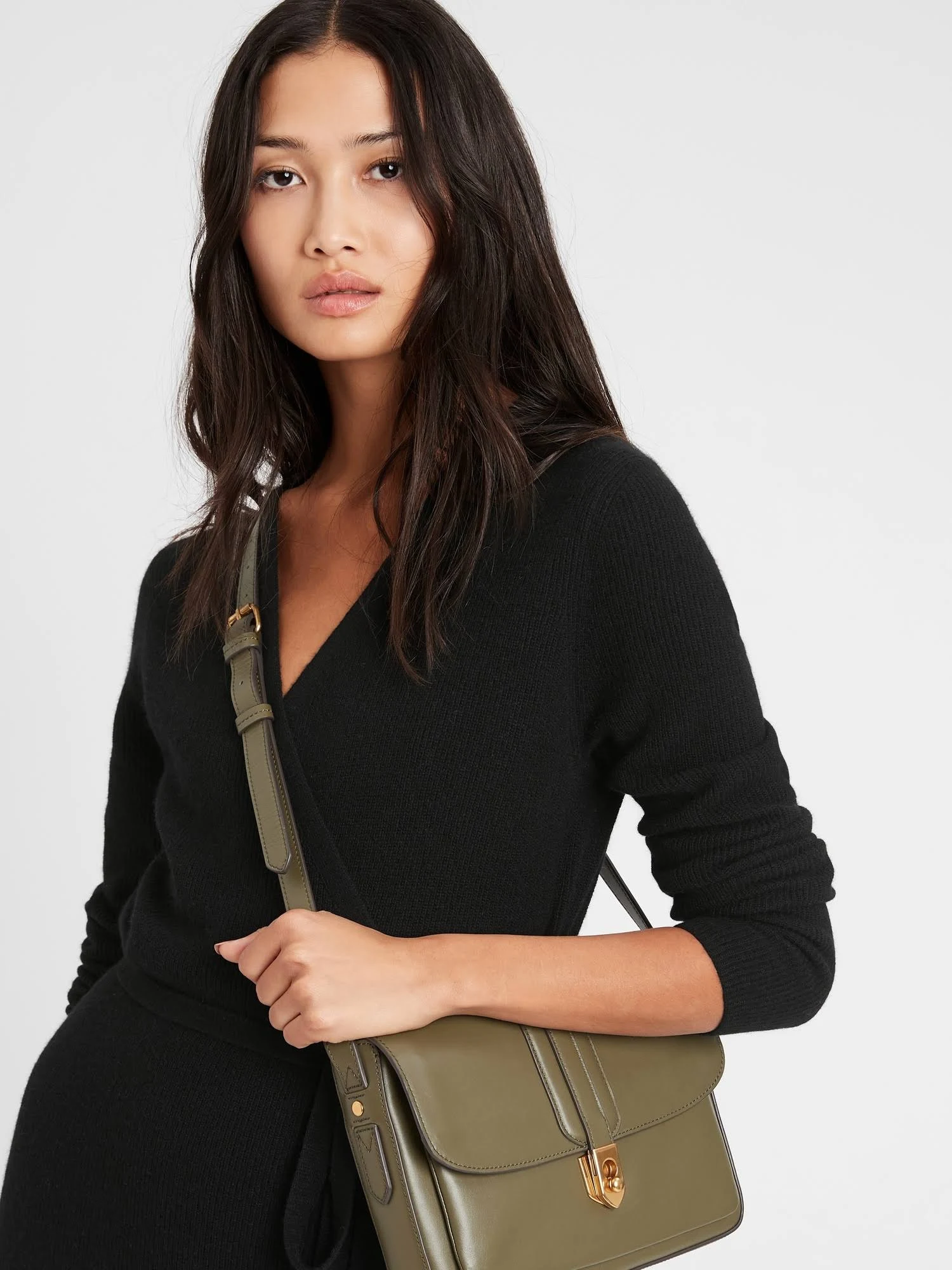 Banana Republic Women's Wrap Sweater Dress Black Size Xs