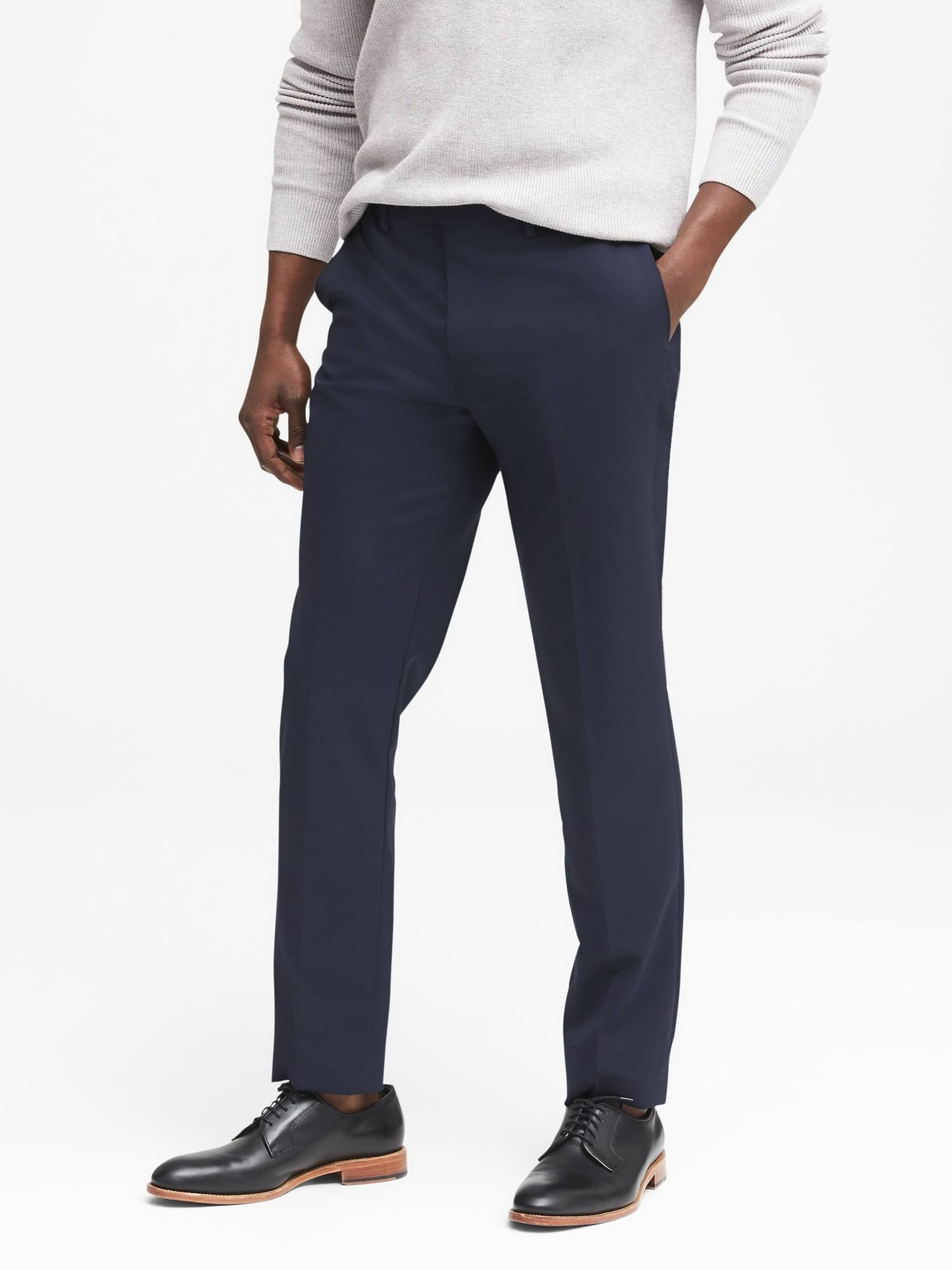 Banana Republic Men's Slim Solid Italian Wool Suit Pant Navy Size 34W 30L