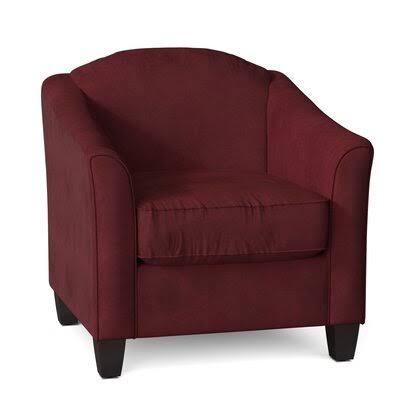 Birkett Armchair Body Fabric: Tina Scarlet, Leg Color: Black Walnut