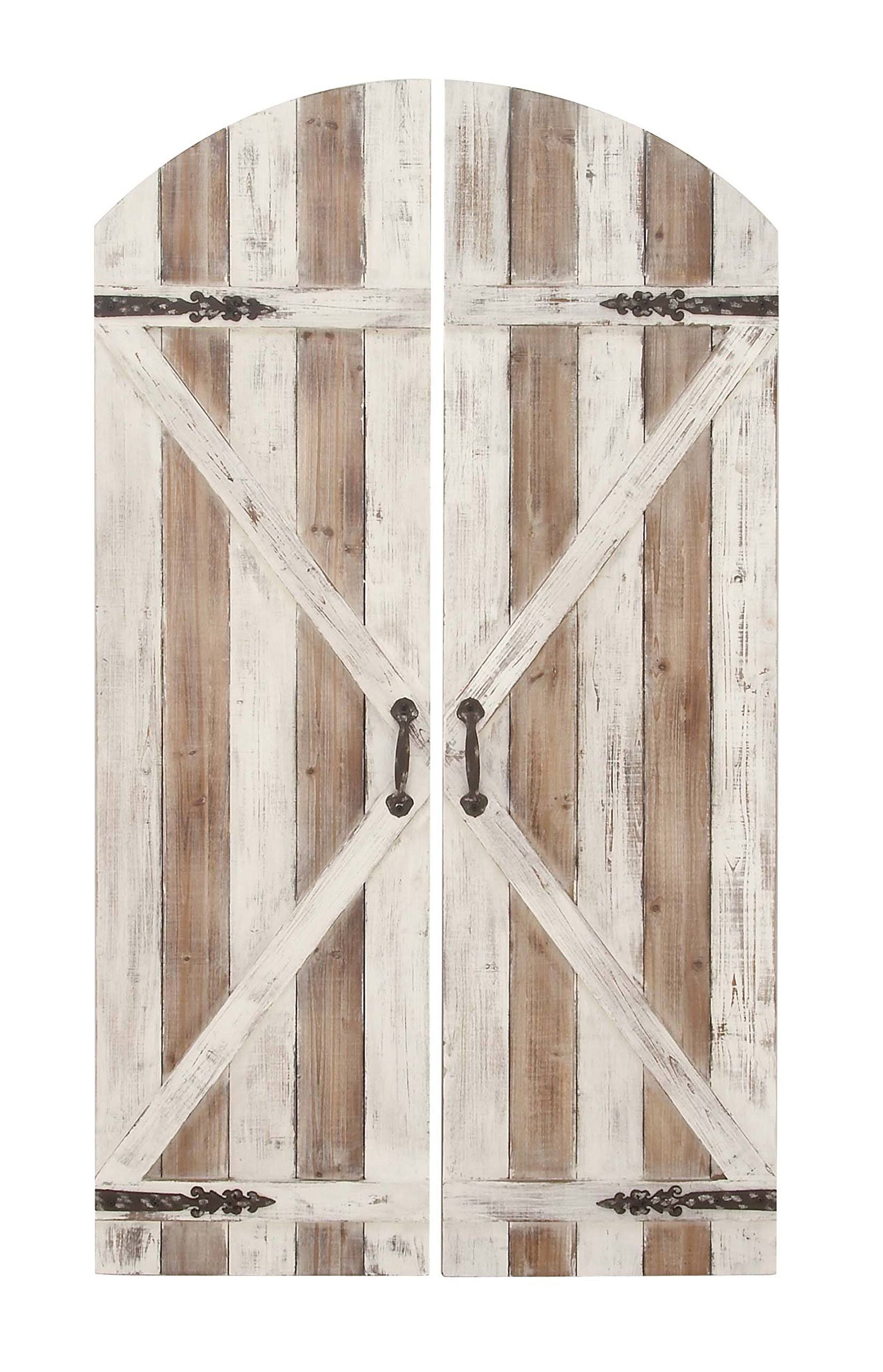 Benzara 2 Piece Wood Metal Wall Plaque Set