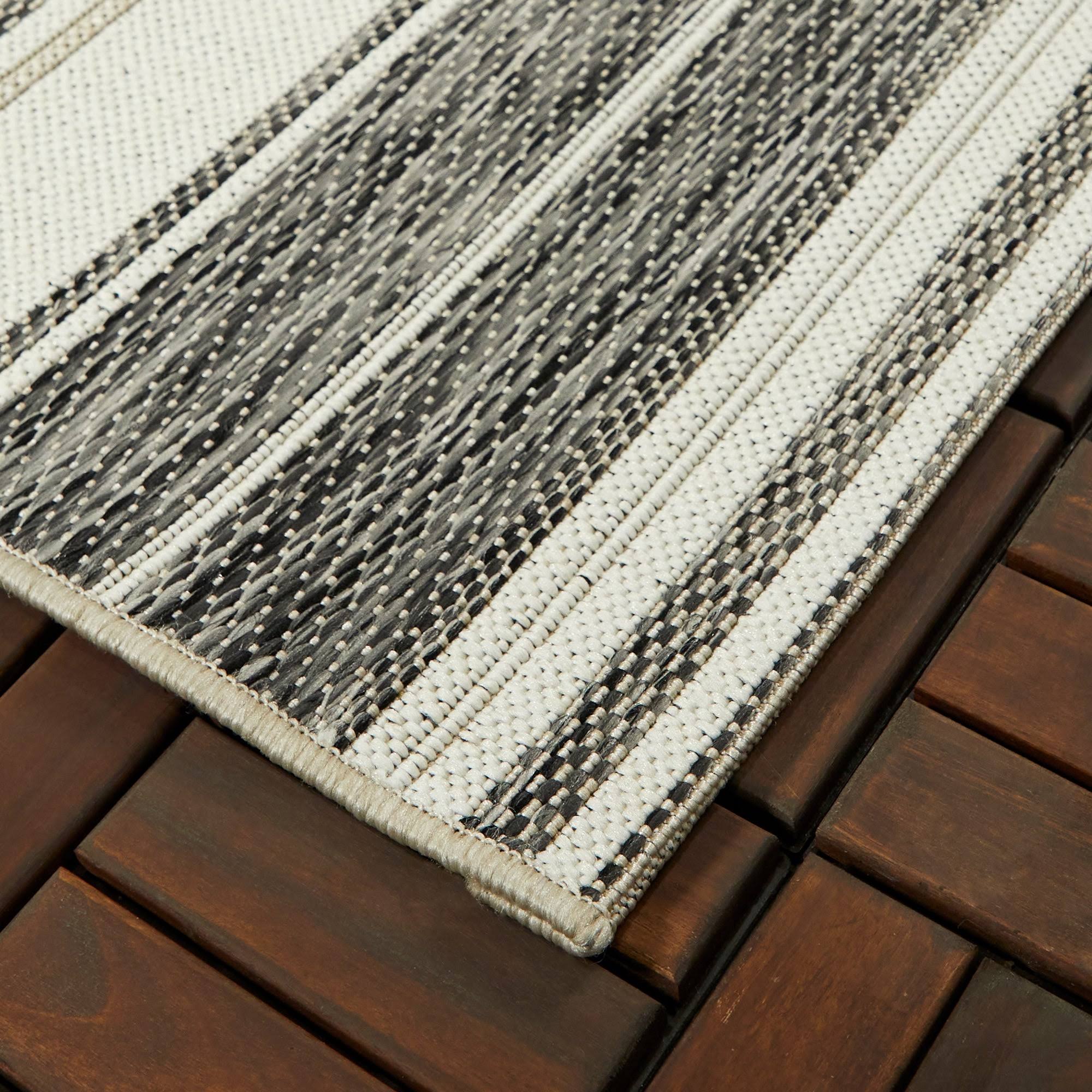 BALTA Alexie Grey 5 ft. x 7 ft. Stripe Indoor/Outdoor Area Rug
