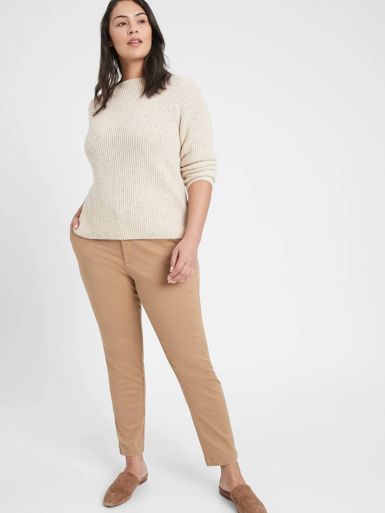 Banana Republic Women's Mid-Rise Skinny Chino Pant Classic Camel Size 12 Regular