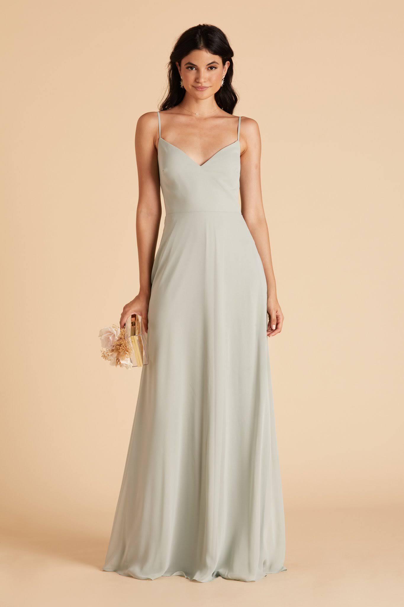 Devin Convertible Chiffon Bridesmaid Dress in Sage M / Sage / No Slit