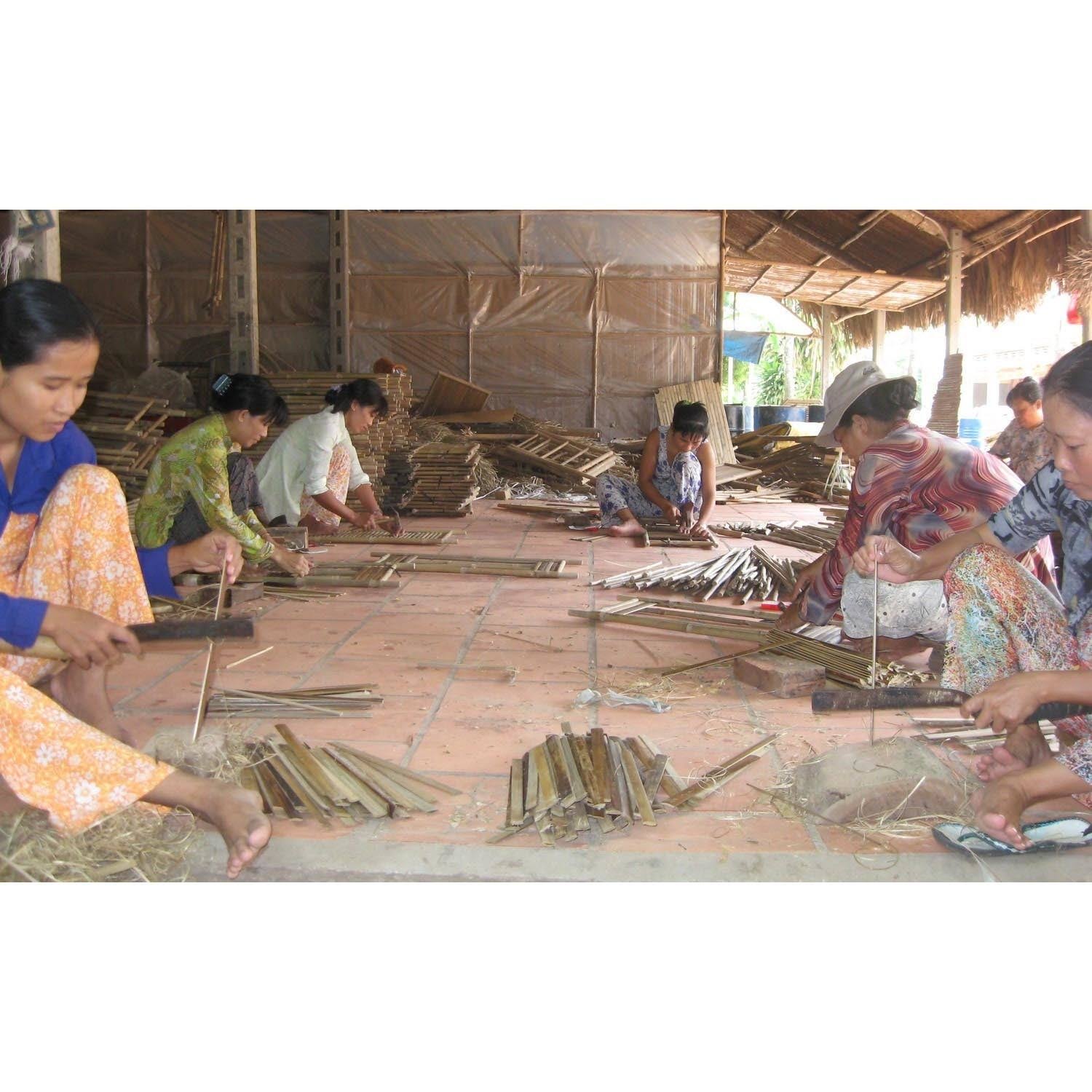 Bamboo54 5478 Natural Bamboo Table-Stand with 2 Drawers
