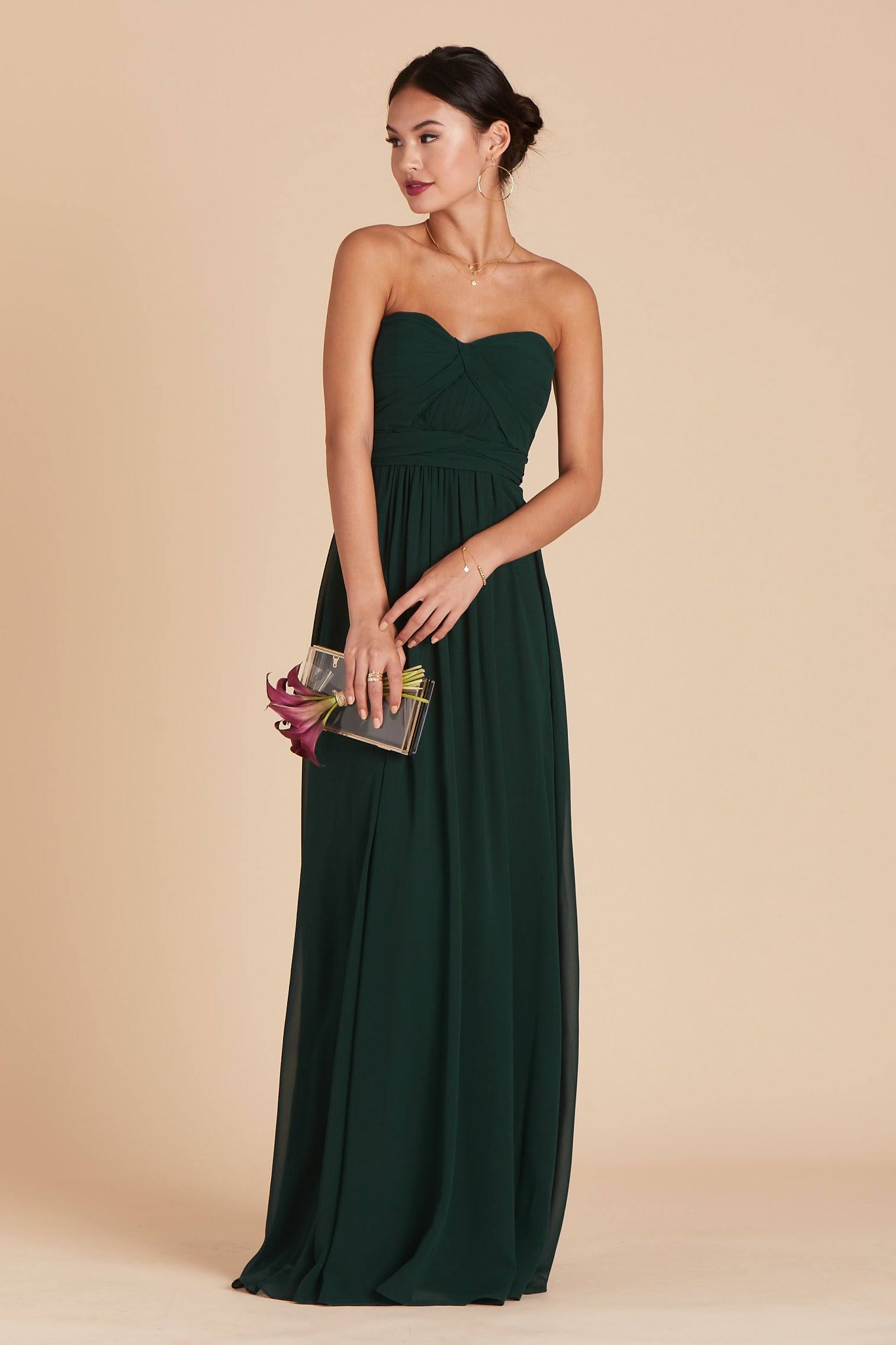 Birdy Grey Grace Convertible Chiffon Bridesmaid Dress in Emerald XXL / Emerald