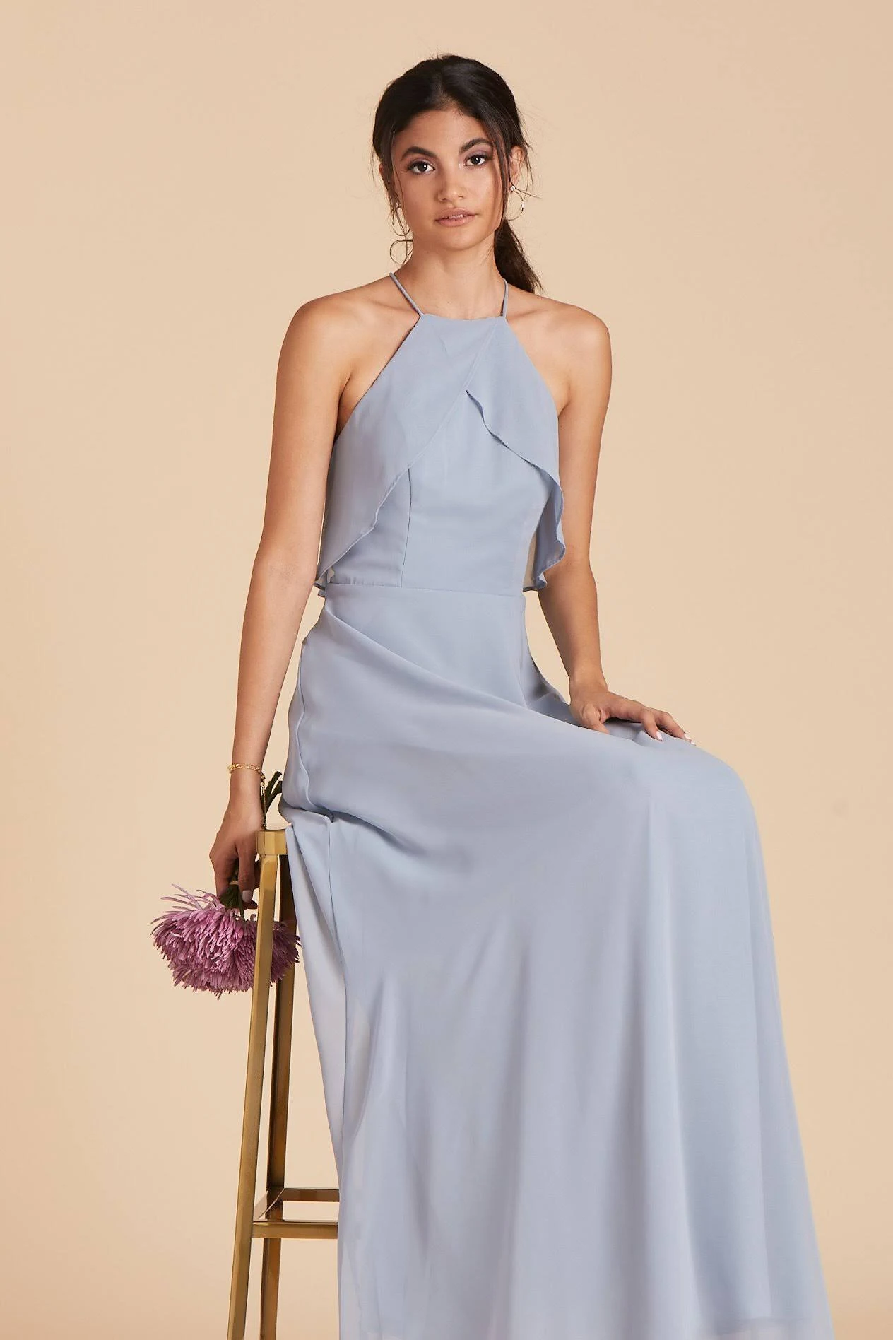 Jules Chiffon Bridesmaid Dress in Dusty Blue XL / Dusty Blue