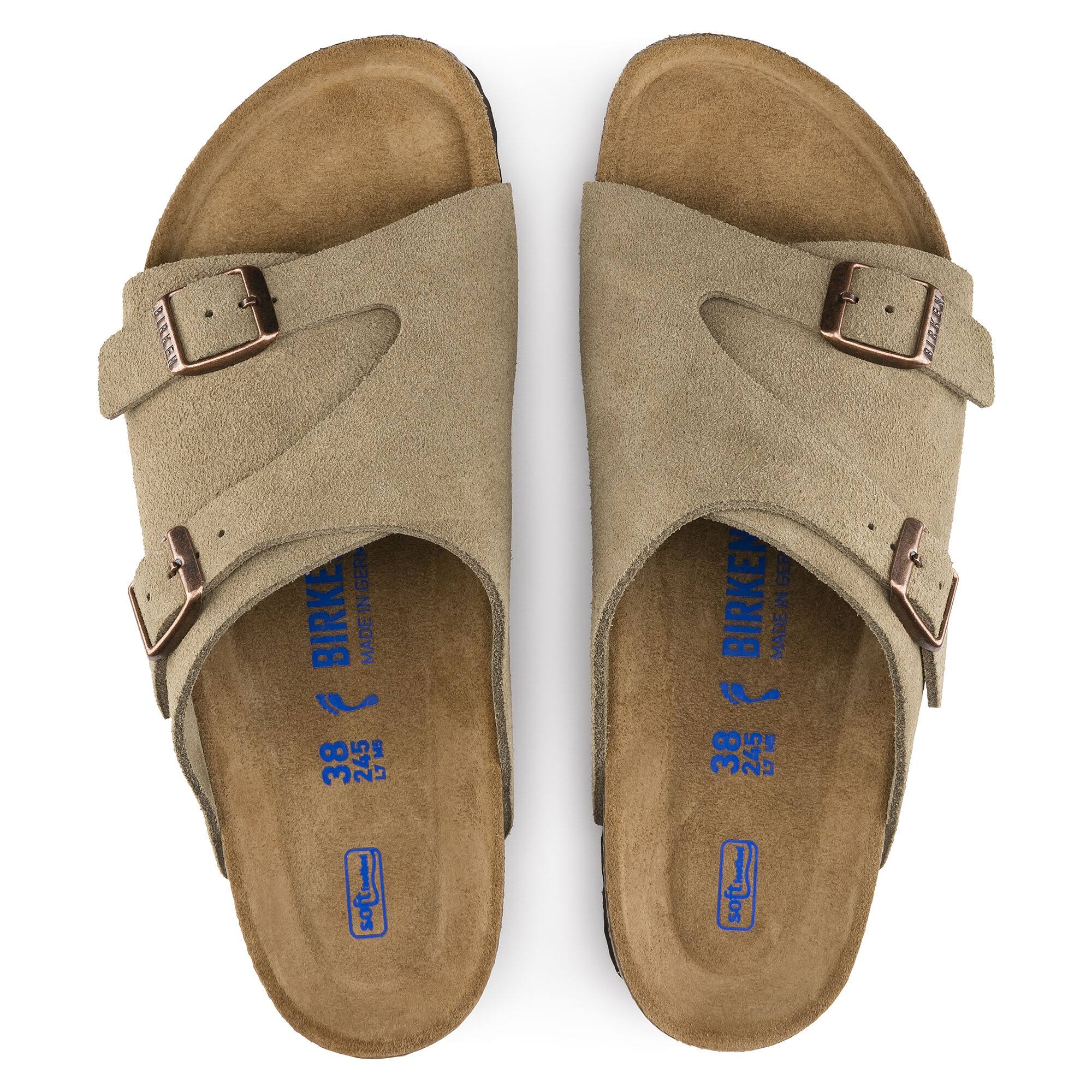 Birkenstock Z?rich Suede Soft Footbed Men's Sandals - Taupe