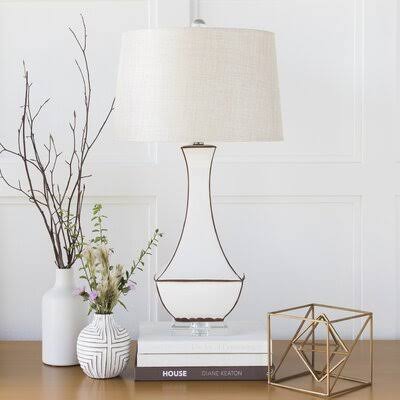 Brookhaven 31x22 Table Lamp Base Color: White/Cream