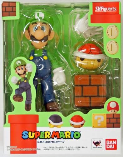 Bandai Tamashii Nations S.H. Figuarts Super Mario Luigi Action Figure, Green