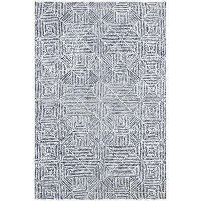 Deanda Geometric Handmade Tufted Wool Light Blue/Gray Area Rug Birch Lane Rug Size: Rectangle 11& x 15&